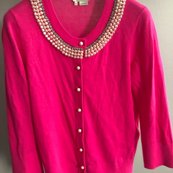 KATE SPADE Brand new pink pearl jewel cardigan  S - Picture 2 of 5